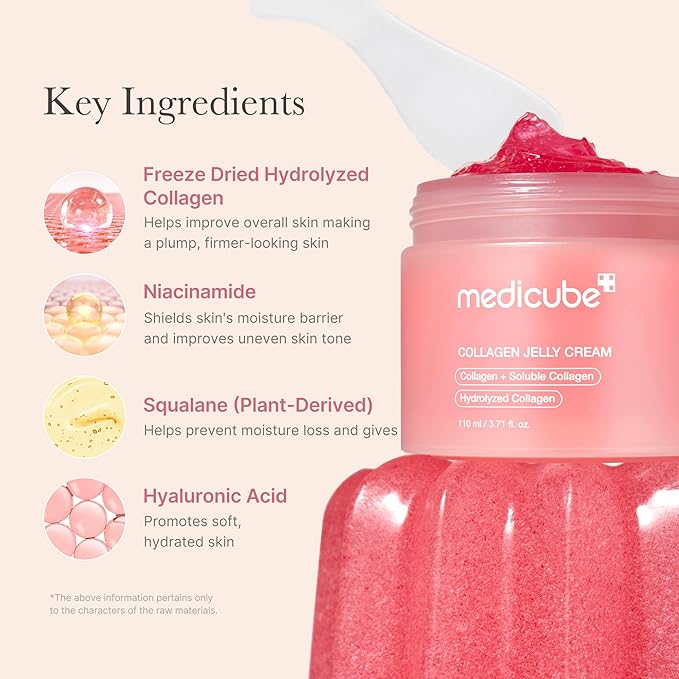 Medicube Collagen Jelly Cream- Niacinamide & Freeze-Dried Hydrolyzed Collagen-Boosts skin barrier hydration & gives 24h Glow & Firmer looking skin | No artificial color, Korean skincare (3.71 fl.oz.)