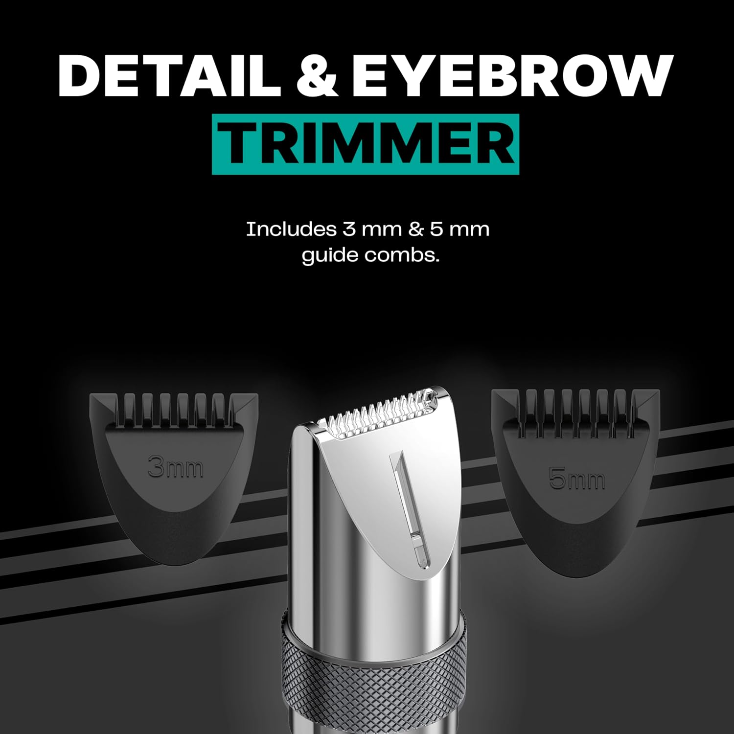 Conair Men Ear, Nose and Eyebrow Trimmer, Patented 360° Bevel Blade for No Pulls, Nicks or Cuts Guaranteed, Nose Hair Trimmer for Men, Non-Slip Grip, 5-Piece Kit with Travel Case