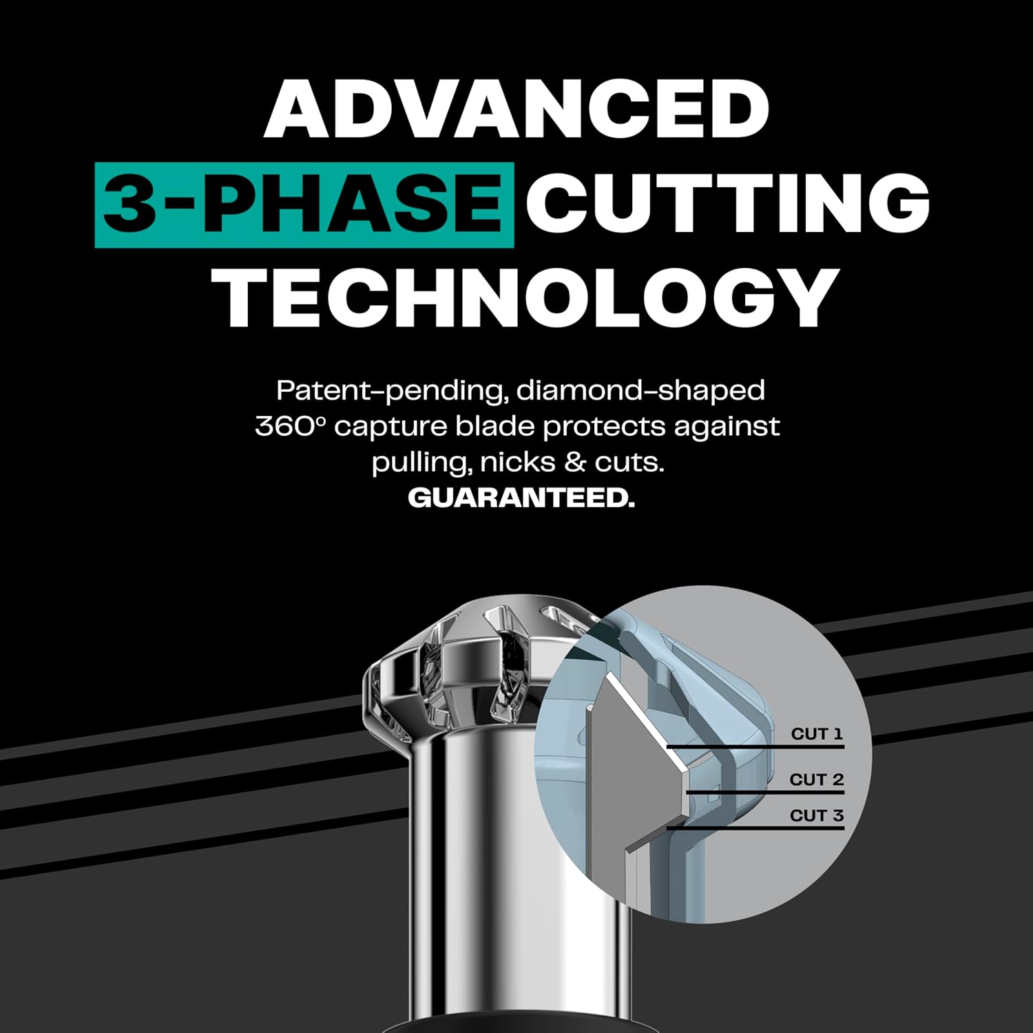 Conair Men Ear, Nose and Eyebrow Trimmer, Patented 360° Bevel Blade for No Pulls, Nicks or Cuts Guaranteed, Nose Hair Trimmer for Men, Non-Slip Grip, 5-Piece Kit with Travel Case