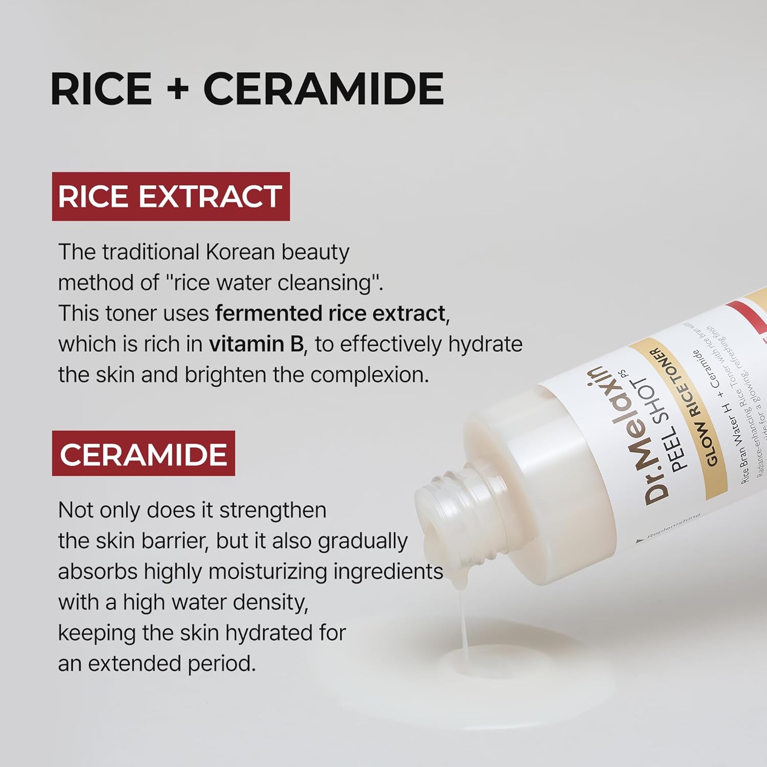 Dr.Melaxin Peel Shot Glow Rice Toner 200ml hydrated Skin Cleansing Skin Korean Skin Care