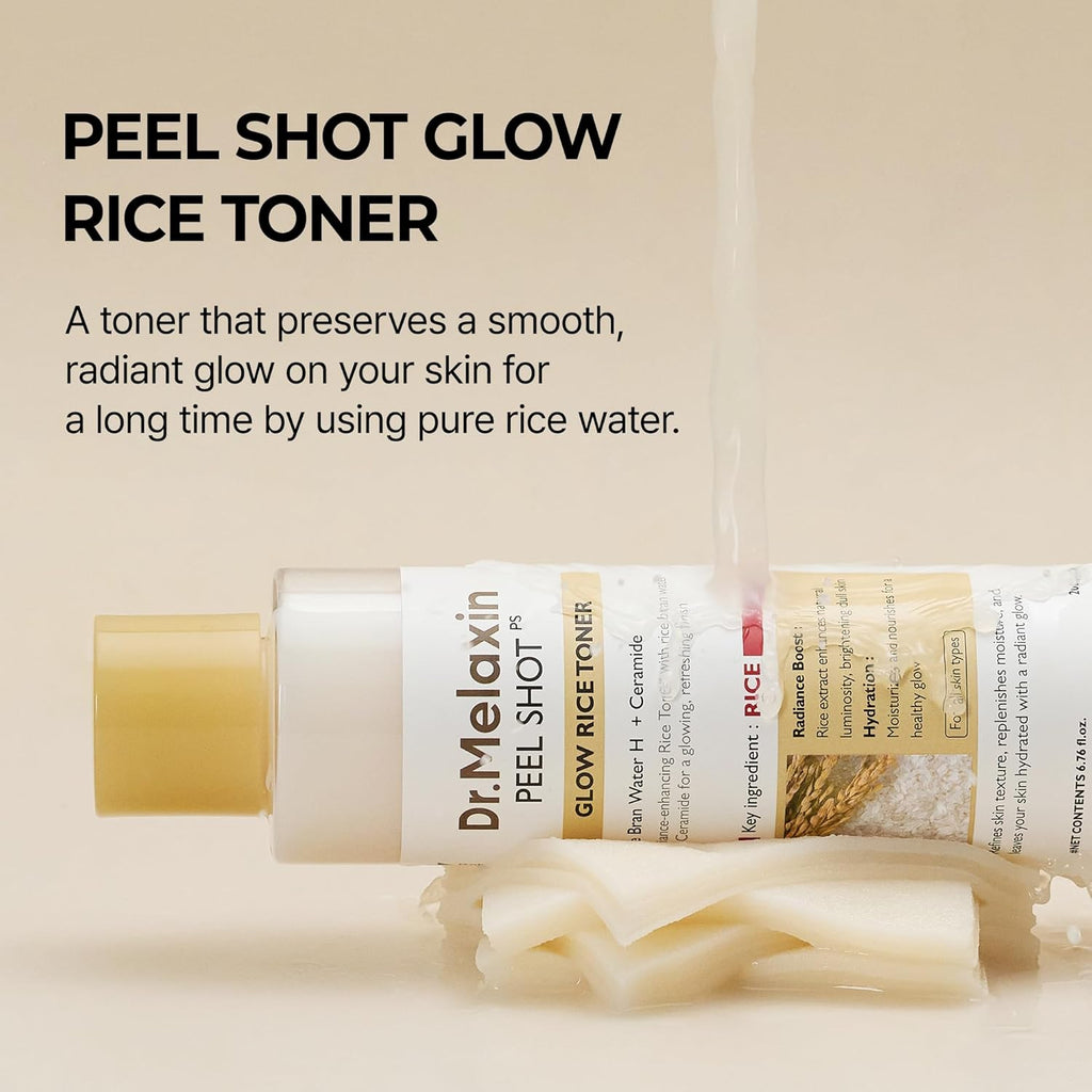 Dr.Melaxin Peel Shot Glow Rice Toner 200ml hydrated Skin Cleansing Skin Korean Skin Care