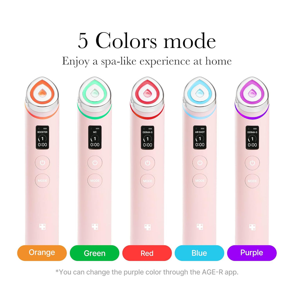 Medicube Age-R Booster Pro Pink | 6-IN-1 Real Glass Glow Beauty Massager | Looking Glass Skin | Korean Skin Care