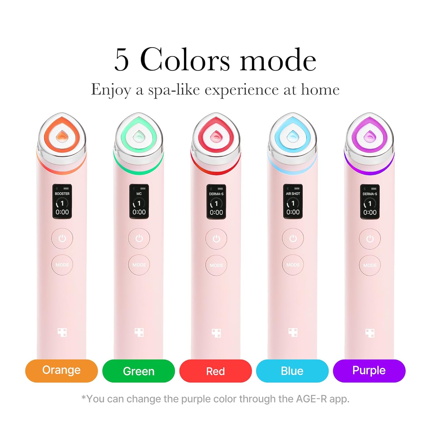 Medicube Age-R Booster Pro Pink | 6-IN-1 Real Glass Glow Beauty Massager | Looking Glass Skin | Korean Skin Care