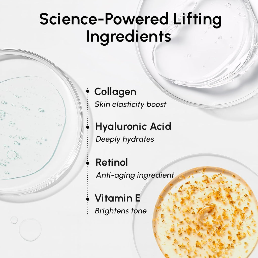 MAREE V Line Lifting Mask with 24K Gold – Deep Collagen Face Mask for Women – Jawline Shaper Mask with Retinol & Hyaluronic Acid – Neck Tightening & Firming - Double Chin Strap for Face Lift