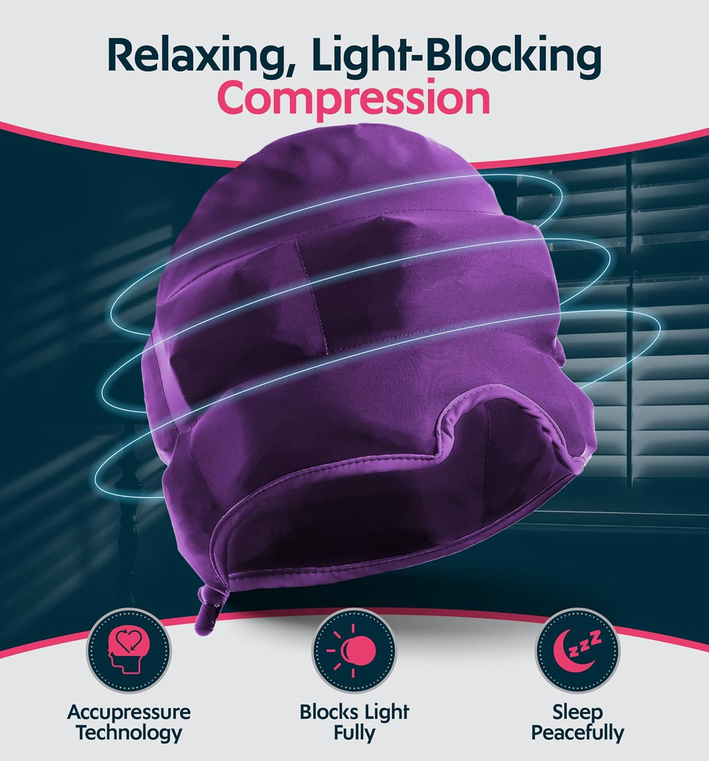 Magic Gel Migraine Ice Head Wrap - Real Migraine & Headache Relief | The Original Headache Cap | Cold, Comfortable, Dark & Cool; Endorsed by Physicians, Loved by Thousands - Purple